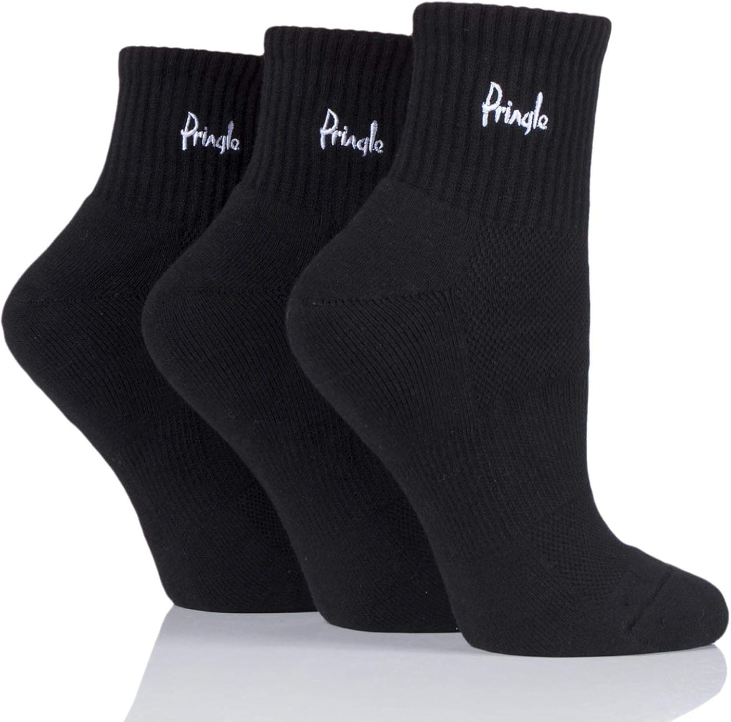 Pringle Women's 3 Pair Lyndsey Cushioned Sport Socks 69 Black Amazon