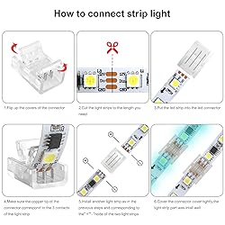 RGBZONE 10Pcs LED Strip Connectors 3 Pin Gapless