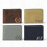 Personalized Vegan Leather Wallet for Men – Custom Name Engraved Wallet, Unique Gift for Dad, Husband, Boyfriend, Son, Grandpa – Anniversary, Birthday & Christmas Gift for Him
