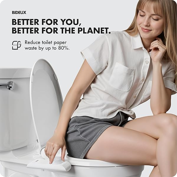 BIDEUX CORE 1.0 -ULTRA-SLIM NON-ELECTRIC BIDET ATTACHMENT FOR TOILET – DUAL NOZZLE, ADJUSTABLE WATER PRESSURE, EASY DIY INSTALLATION, SELF-CLEANING SPRAYER, ECO-FRIENDLY DESIGN (WHITE)