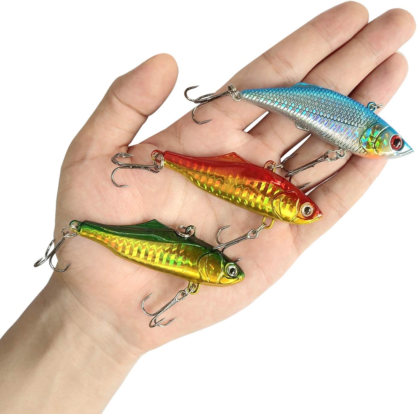 Saltwater Lures Set 9pcs, Lipless Crankbaits for Bass Lure Diving Lure Include Night Fishing Plugs 3” Bass Lures with Lifelike Coating and Strong Blood Slot Hook (VIB & Minnow 9PCs) : Sports & Outdoors