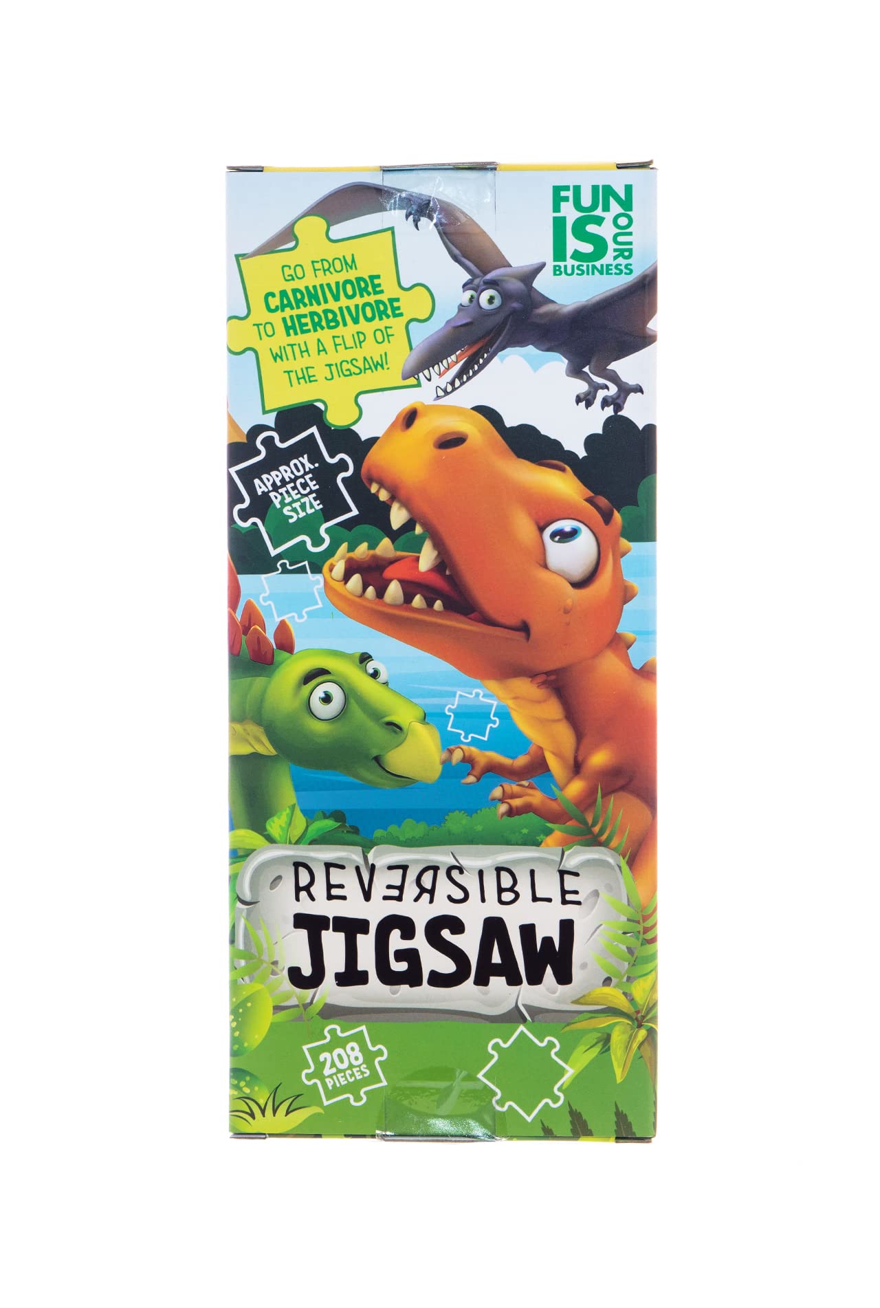 Boxer Gifts Dinosaur Reversible Jigsaw | Colourful Carnivore To Herbivore 2 In 1 Puzzle With Facts | Awesome Educational Gift For Kids