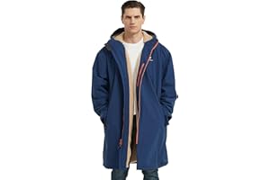 NORDIC OUTLAND Waterproof Winter Coat, Sherpa Lined Hooded Parka, Windproof Change Robe with 2 Pockets, Long Sleeve
