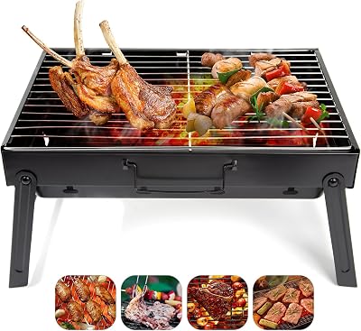 AGM Barbecue Grill Portable Folding Charcoal Grill Desk Tabletop Outdoor
