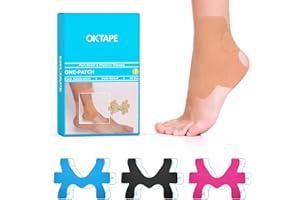 OK TAPE Precut Kinesiology Ankle Tape, 10 Pcs, Pain Relief, Prevent Ankle Sprain, Provide Support for Ankle Ligament, Elastic