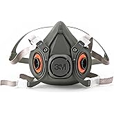 3M Half Facepiece Reusable Respirator 6300, NIOSH, Large | Four-Point Harness, Comfortable Fit, Dual Airline Supplied Air Compatible, Bayonet Connections, Painting, Sanding