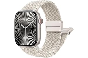SOLOLUP Magnetic Braided Stretchy Loop - Compatible with Apple Watch Band 42mm 46mm 40mm 41mm 44mm 45mm 38mm Ultra/2 49mm Women Men,Elastic Woven Fabric Nylon Strap for iWatch Ultra Series 10 9 8 7 6 5 4 3 SE