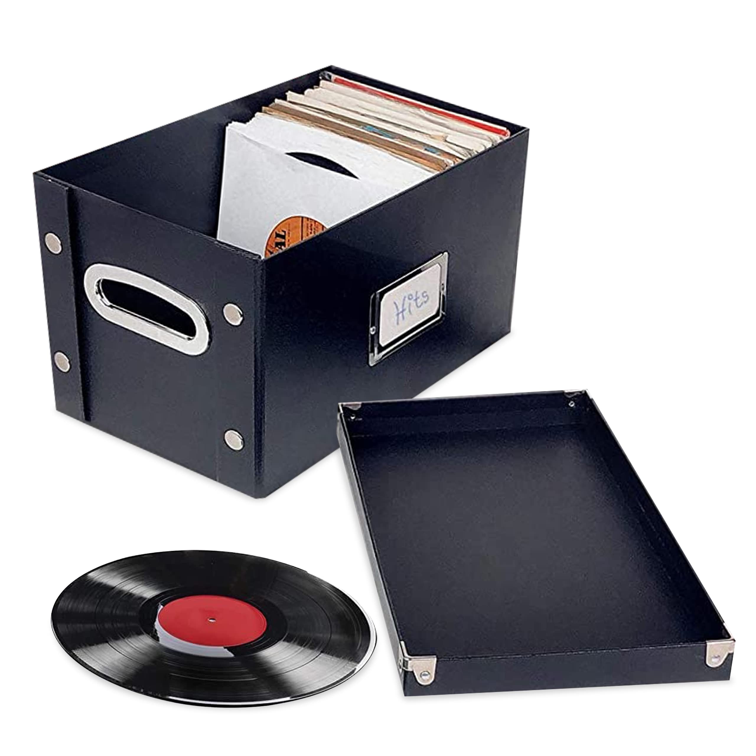 Photo 1 of Snap-N-Store Vinyl 45 Record Box, for 45 RPM Vinyl Storage, 8.25 x 7.5 x 14.5 Inches, Black, SNS02079, 7 inch- 1 pack