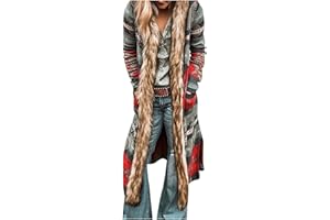 JURANMO Long Cardigan for Womens Winter Faux Fur Outerwear Vintage Open Front Overcoats Thicken Warm Trench Coats