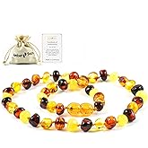 Amber Necklace (Unisex) - Certificated Natural Baltic Amber 13inch.
