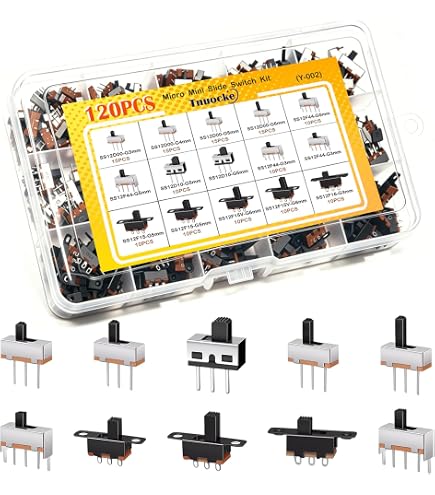 Produktbild von 20x Mikroschalter SS12F55 – 1P2T SPDT, 3 Lötfahnen, Ein-Aus (On-On) | 2 Positionen, Schiebeschalter Für Elektronik & Haushaltsgeräte | Kurzer Hub, Langlebig