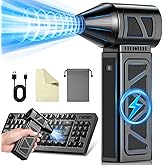 Hingso Compressed Air Duster, 360000RPM Powerful Electric Air Duster with Brushless Motor, 5-Gear Rechargeable Cordless Air B