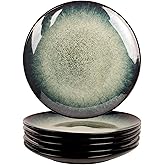 jinsongdafa 7.9 Inch Porcelain Plates Set, for Appetizer, Dinner Plates, Salad, Dessert, Snacks, Serving Plate Set of 6, Microwave and Dishwasher Safe, apply Home, Restaurant