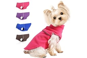 PINKTIE XS Dog Clothes - Fleece Vest Dog Sweater - Puppy Clothes for Small Dogs Girl Boy - Chihuahua Sweater - Yorkie Clothes - Cat Sweater - Pet Clothes - Dog Sweaters for Small Dogs Cats (X-Small, Rose)
