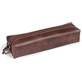 Londo Genuine Leather Zipper Pen, Pencil & Cosmetic Case