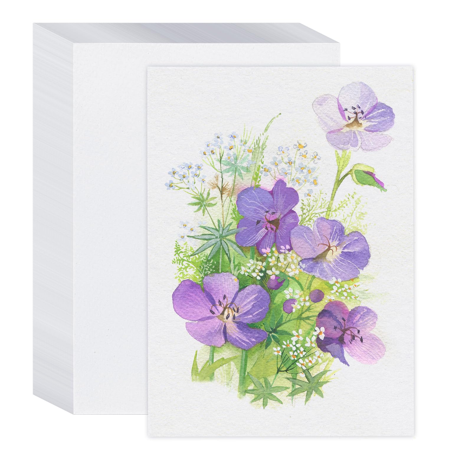 Photo 1 of 64 Sheets 5”x7 Watercolor Paper, 140lb/300gsm Water Color Paper Sketch Easel Acrylic Painting Paper