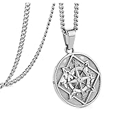 murtoo Compass Pendant Necklace for Men, Gold Silver Stainless Steel Mens Compass Necklaces, Stylish Jewelry Gift for Men Him Her