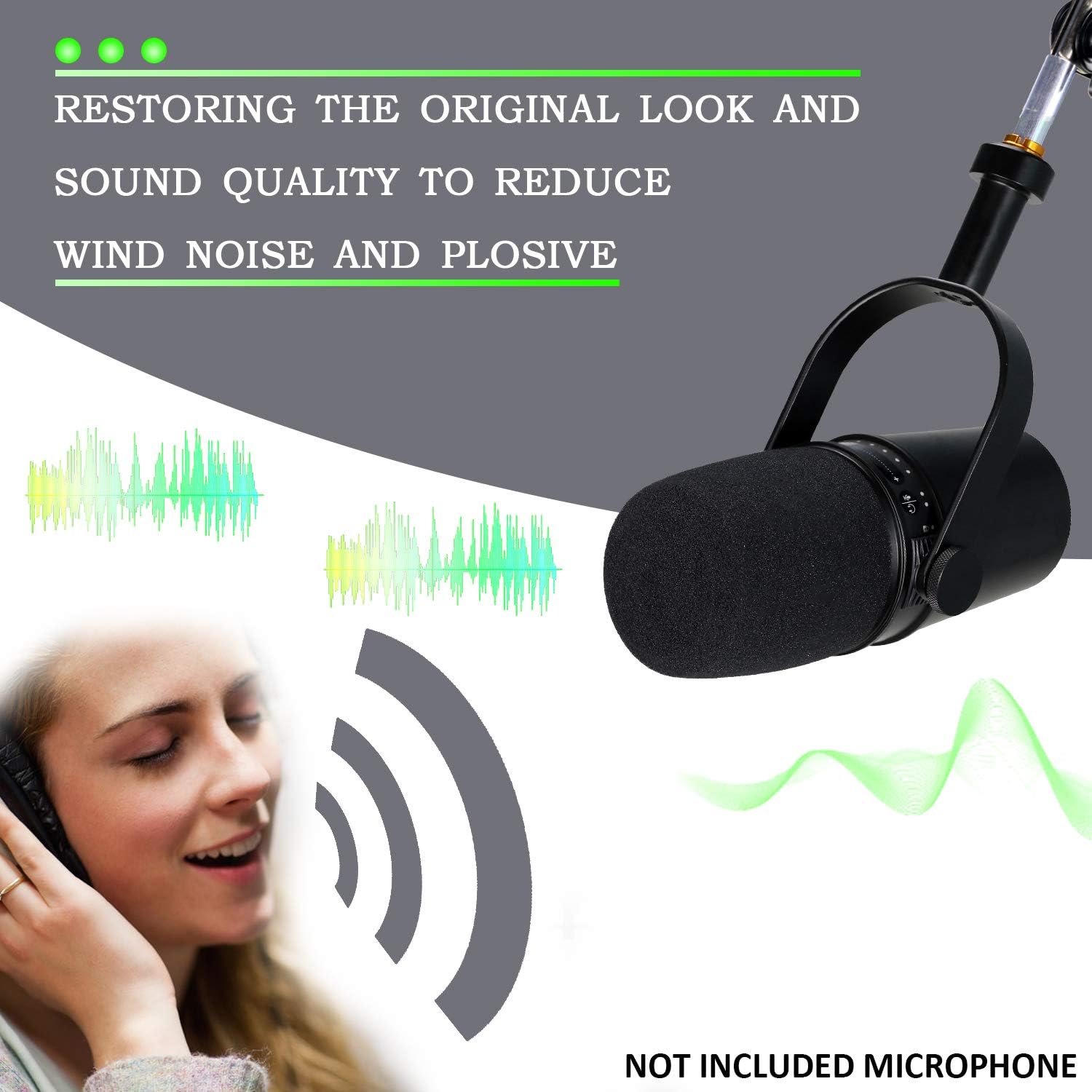 YOUSHARES MV7 Pop Filter - Mic Foam Cover Windscreen Compatible with Shure MV7 Podcast Microphone to Blocks Out Plosives - Image 5