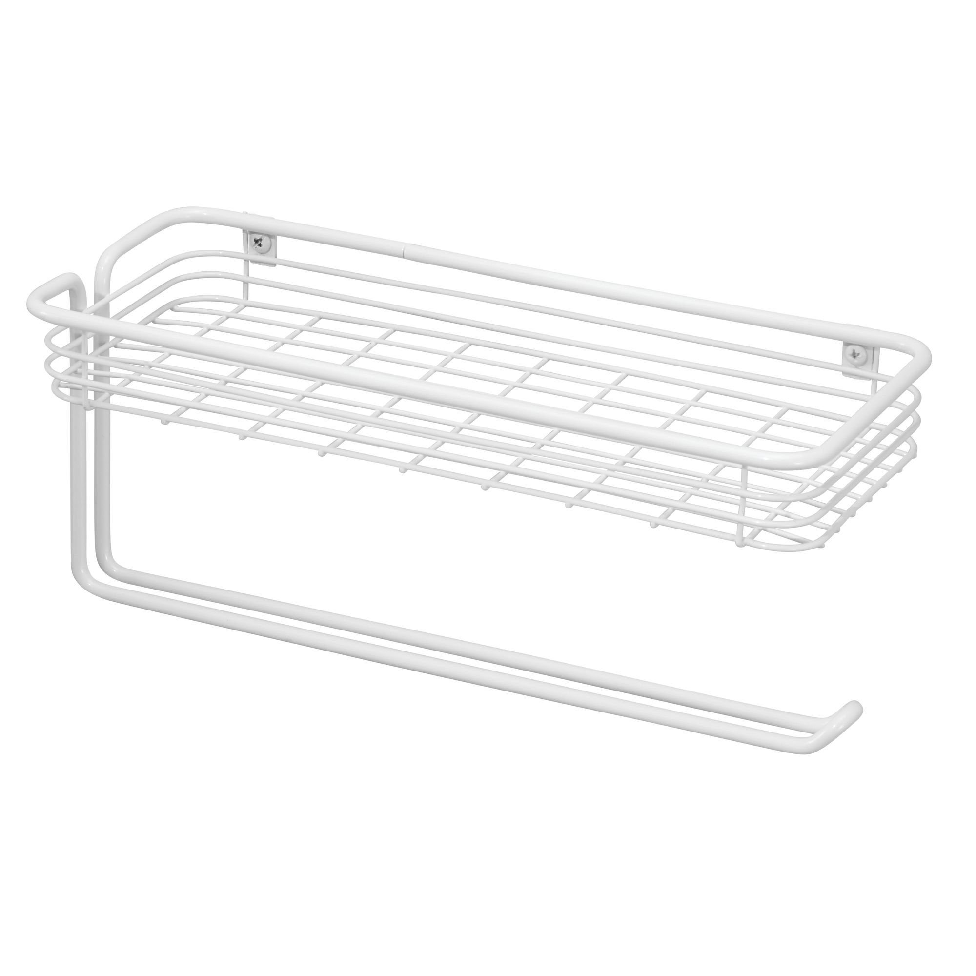 MDesign Paper Towel Holder With Spice Rack And MultiPurpose Shelf