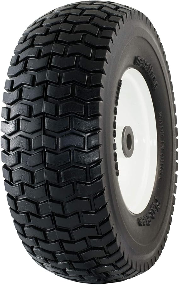 Marathon 13x5.006" Flat Free Tire on Wheel, 3" Hub, 3/4" Bearings