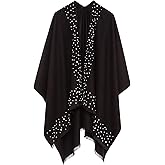 Women's Shawl Wrap Poncho Ruana Cape Cardigan Sweater Open Front for Travel Flight Cruises