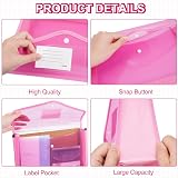 Vicloon A4 Plastic Wallets 5pcs Translucent Folders with Snap Closure view 3