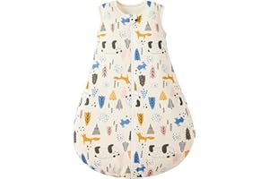 Duomiaomiao 1.5 TOG Baby Sleep Sack 100% Cotton Four Season Baby Wearable Blanket, Breathable Comfy Toddler Sleeping Sack