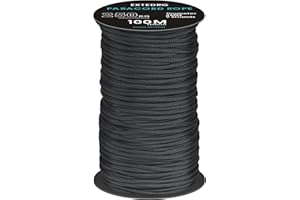 EXTEDRG 100 Meters Paracord Rope 4mm Outdoor Camping Binding Rope (Black)