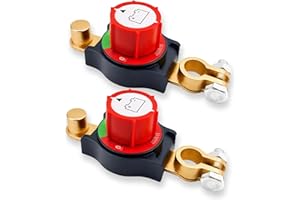 PILISPARK 2025 New Top Post Battery Disconnect Switch,12-48V Car Battery Kill Switch,Terminal Blocks are .67in and .83in,Battery Disconnect Switches are Mainly Used in Automobiles, Rvs, Boats, Solar Panels