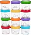 WeeSprout Glass Baby Food Storage Jars - 12 Set, 4 oz Baby Food Jars with Lids, Freezer Storage, Reusable Small Glass Baby Food Containers, Microwave & Dishwasher Friendly, for Infants & Babies