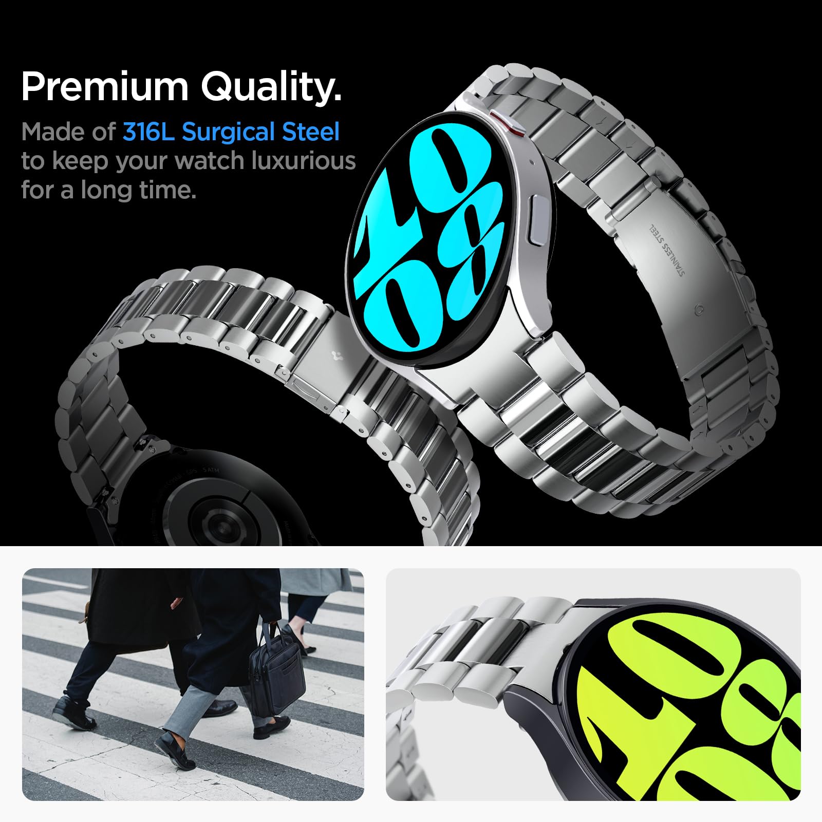 Spigen Modern Fit 316L Designed For Samsung Galaxy Watch 6 44mm Band (2023)