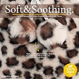 Qomfor Hot Water Bottle 2L Cream Leopard Fleece Cover with Pom Poms view 2