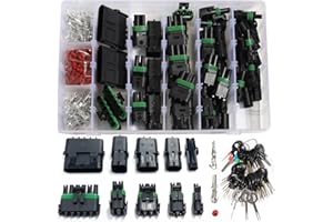 shengbowi 258Pcs Waterproof Automotive Electrical Connectors 1/2/3/4/6 Male&Female Pin 22-14AWG Wire Harness Spark Plug Connector Terminals Plug Kit Car