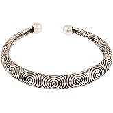 Touchstone Pretty Celtic Inspired Beautifully Engraved Bracelet in Oxidized Silver Tone for Women