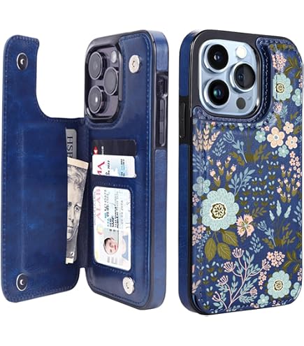 Vaburs Custodia A Portafoglio Per IPhone 13 6,1 Pollici: Pelle PU Con Motivo Mandala In Rilievo, 3 Porte Carte, Cavalletto, Antiurto, Magnetico Per Auto (Oro Rosa)