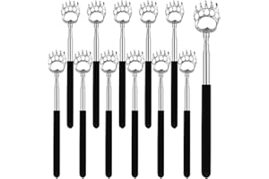 HOFASON Bulk Christmas Stocking Stuffers Gifts For Men Women, 12 PCS Back Scratcher Extendable Portable Bear Claw Metal Telescopic Back Massager Tool for Thanksgiving Birthday Prizes For Adults(Black)
