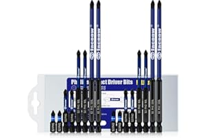 Facoow Phillips Impact Driver Bits, #2&1 Phillips Head Magnetic Screwdriver Bits Set, 1”-6“ S2 Steel Impact Bits, 1/4" Hex Sh