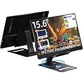 Ingnok Portable Monitor, Ultra Slim 15.6 Inch FHD IPS Laptop Screen Extender with Adjustable Stand, USB C Compatible, Ideal f