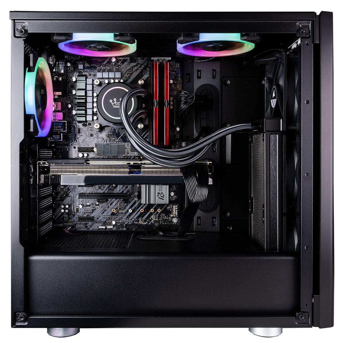 CUK Sentinel Black Gaming PC (Liquid Cooled Intel i99900K, 32GB RAM, 512GB NVMe SSD + 2TB HDD