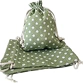 Daihellenstone 20 Pcs Burlap Gift Bags with Drawstring,Sage Green 4×5.5 Inch Reusable Linen Sacks Bag for Party Supplies