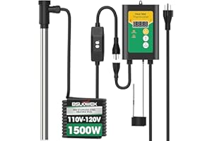 BSUOWEK 1500W Fully Submersible Portable Pool & Hot Tub Immersion Water Heater, Waterproof Electric Swimming Pool Heater with Thermostat & GFCI Leakage Protection, for Bathtubs, Baptistry, Bucket