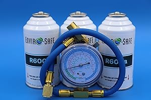 GENERIC Envirosafe R600a Refrigerant - 6oz Can - R600a for HVAC for Use in a 6oz Container (3 Pack) -with Brass charging gauge