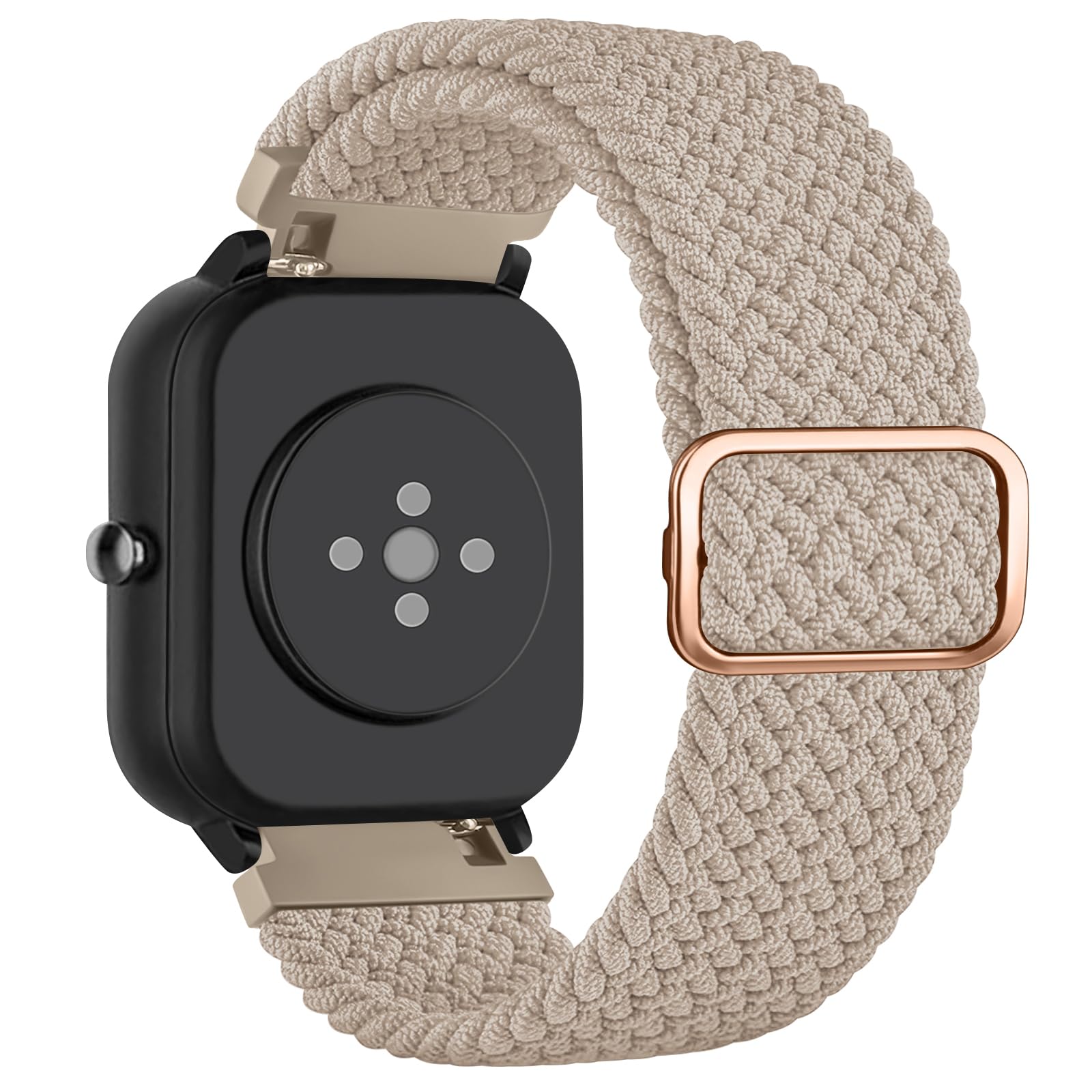 Nylon Fabric Straps for Garmin Venu Sq and Sq 2 Smart Watch, Quick Release Replacement Wristbands (MilkTea)