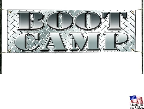 Amazon Com Boot Camp Black And White Advertising Vinyl Banner