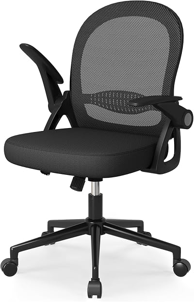 Naspaluro Ergonomic Desk Chair Mesh Back Flip-Up Armrests Black