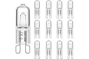 WeshLMPO G9 Bulb 25W G9 Halogen Light Bulbs 2 Pin for Range Hood Lights, Microwave Ovens, Bathroom Light Bulbs, Chandeliers 120V 2700K Warm White 12 Pack