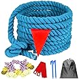 40 Feet Tug of War Rope for Kids and Adults, Outdoor Games Summer Outdoors Yard Backyard Camping Lawn Games for Field Day Family Reunion Birthday Party Team Building Activities Carnival Games