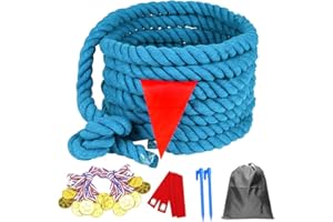 DHXGON 20 Feet Tug of War Rope for Kids and Adults, Outdoor Games Summer Outdoors Yard Backyard Camping Lawn Games for Field Day Family Reunion Birthday Party Team Building Activities Carnival Games