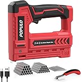 POPULO Electric Staple Gun 5 in 1 Band Nailer, 4V Rechargeable Cordless Stapler, Pin Nail Gun Battery Powered with 2,000 Staples and Nails, Power Wire Staple Gun for Home, Wood, Upholstery, DIY