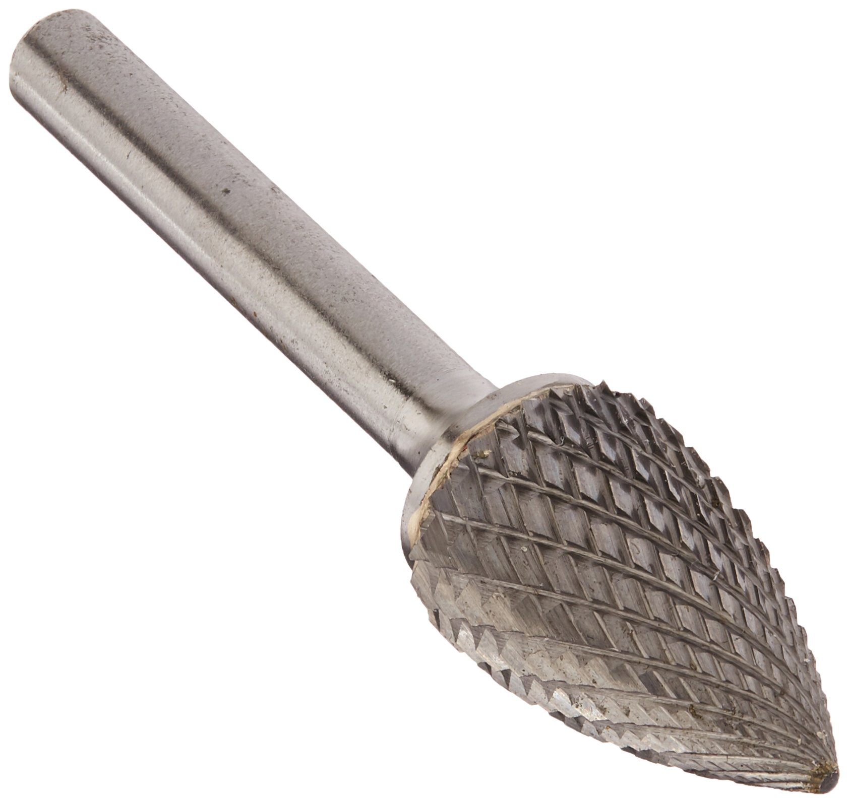 Drill America SG-6 Carbide Burr/Rotary File Tree Pointed-End Double Cut for Die Grinder 5/8" Dia. x 1" Cut Length with 1/4" Shank and 2-3/4" Overall Length, DUL Series